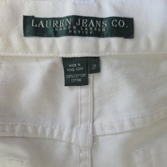 Vintage Lauren Jeans Co. Ralph Lauren Floral Paint Bootcut Jean White Women 2P - Picture 8 of 9
